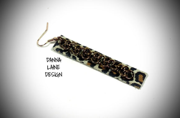 225-A/L Bronze Chain on Leopard Print Leather Backing