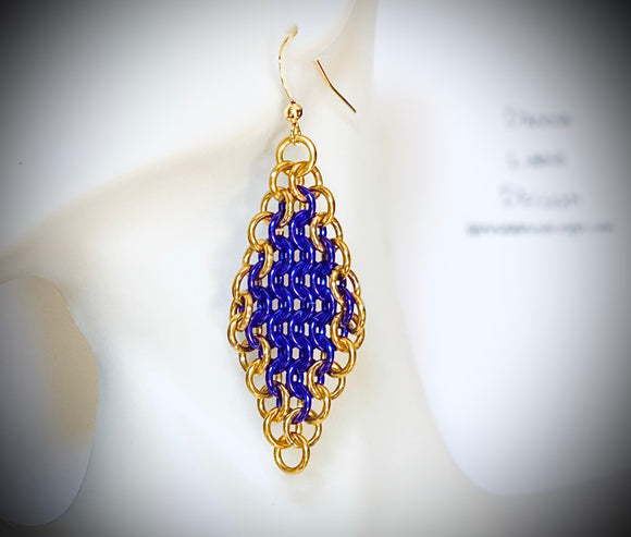 278-A Purple and Gold Chain Diamond Shape