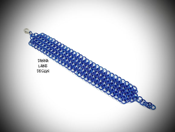 403-A Blue Chain Cuff Bracelet