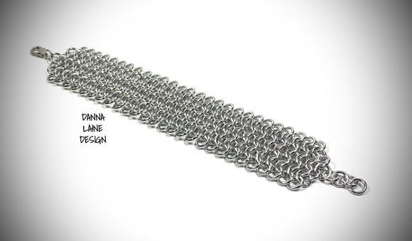 410-A Silver Chain Cuff Bracelet