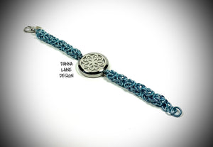 8205-A/S Turquoise and Silver Essential Oil Pendant Bracelet