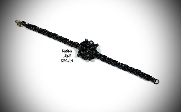 8208-A Black Essential Oil Pendant Bracelet