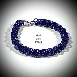 820-A Midnight Purple Inverted Round Chain Essential Oil Bracelet